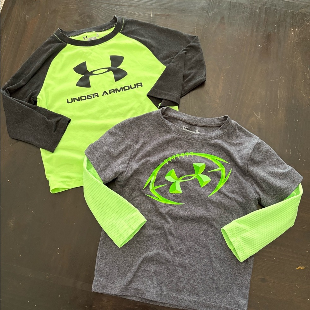 Under Armour Kids Shirts - Black, Gray, and Green